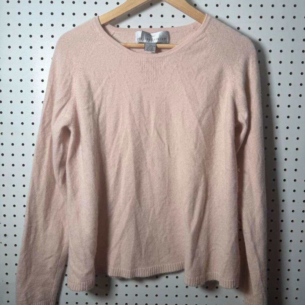 Precious Fibers 100% Cashmere Sweater Women's Large Pink (sm spot, check pics)